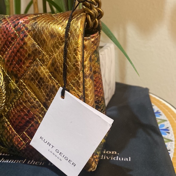 kurt Geiger London Mini Kensington Snake Embossed Leather Convertible Crossbody - Picture 8 of 13